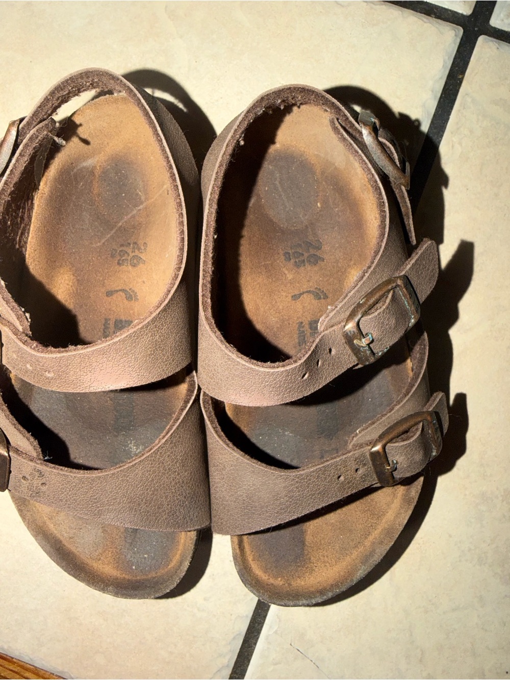 Birkenstock Kids Brown Double-Strap Buckle Sandals